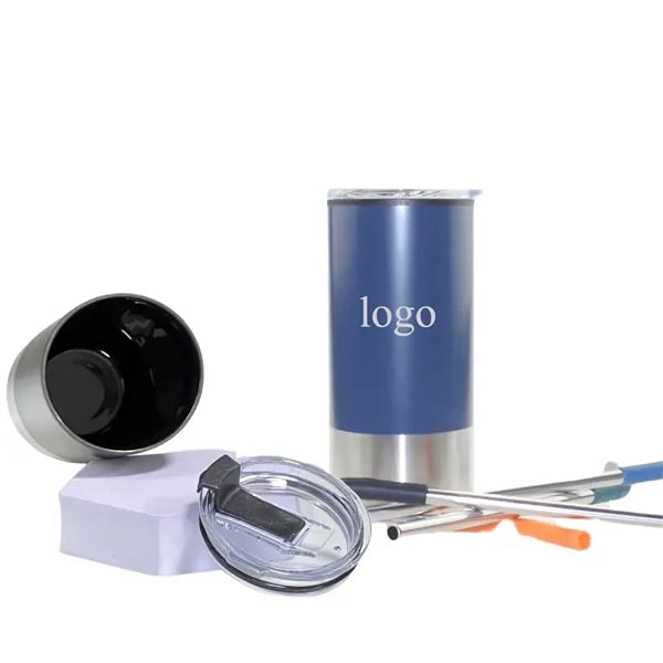 16oz Stainless Steel Insulated Tumbler with Straw