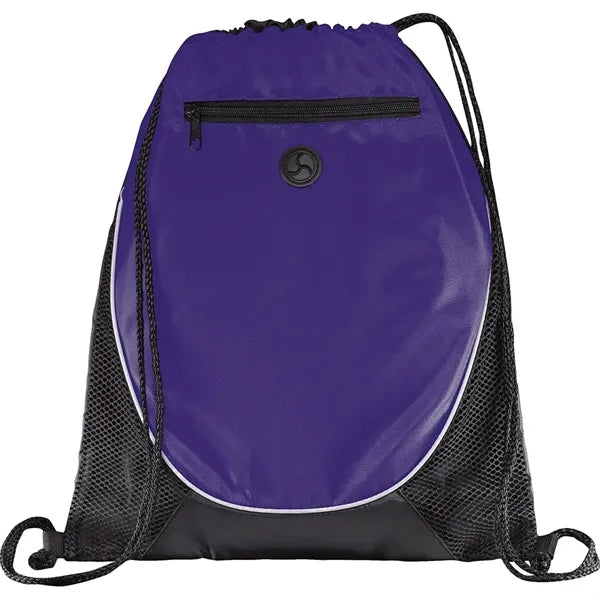 Polyster Drawstring Backpack W/ Earbud Port