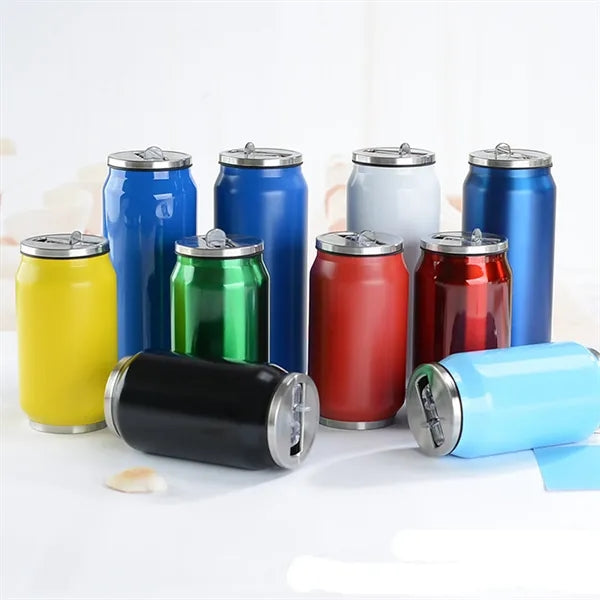 Stainless Steel Coke Can Vacuum Cup With Straw