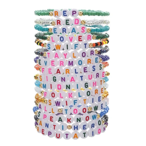 Letter Customized Beaded Elastic Friendship Bracelets