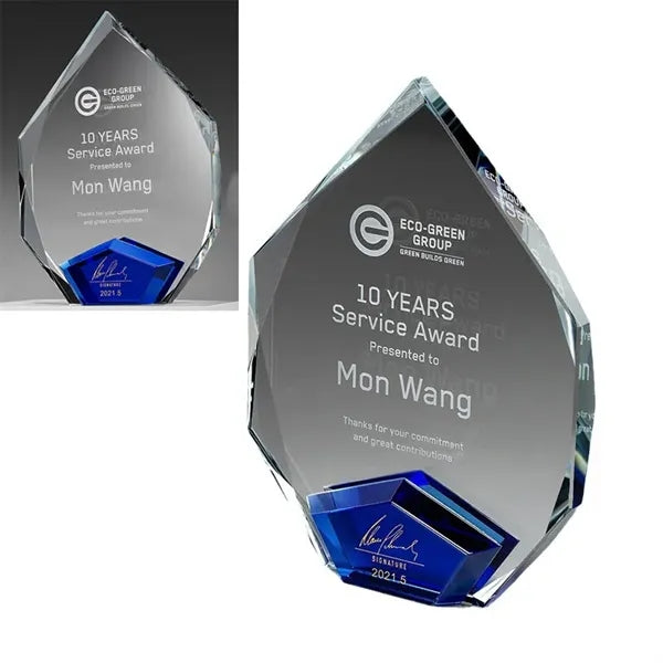Ambient Blue Crystal Diamond Trophy