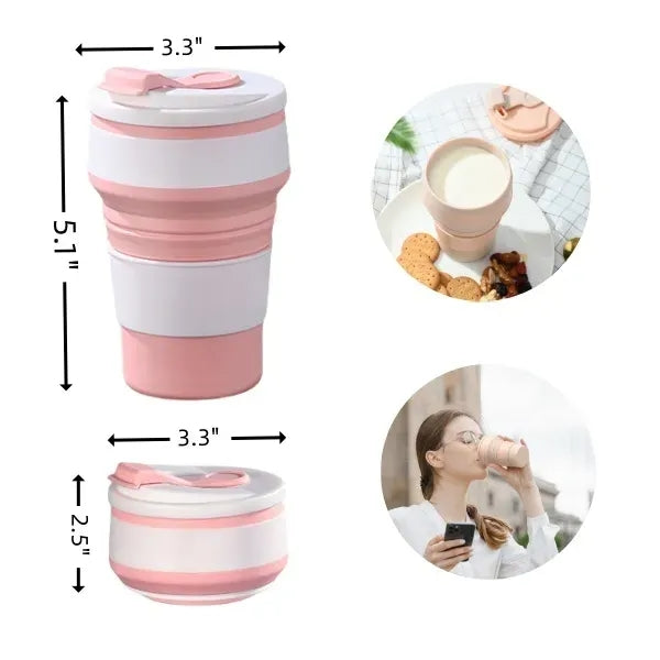 12oz Multi-color Silicone Foldable Water Cup