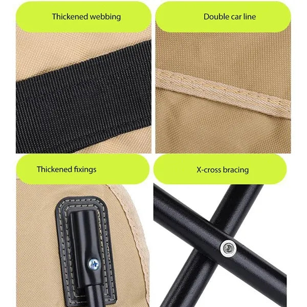 High-Back Folding Moon Chair with Storage Bag