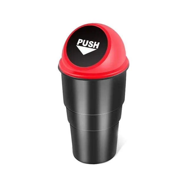 Push Car Trash Bin Mini Automobile Garbage Can With Lid