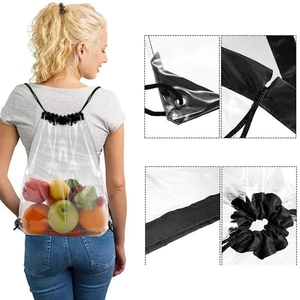 Clear PVC Drawstring Backpack