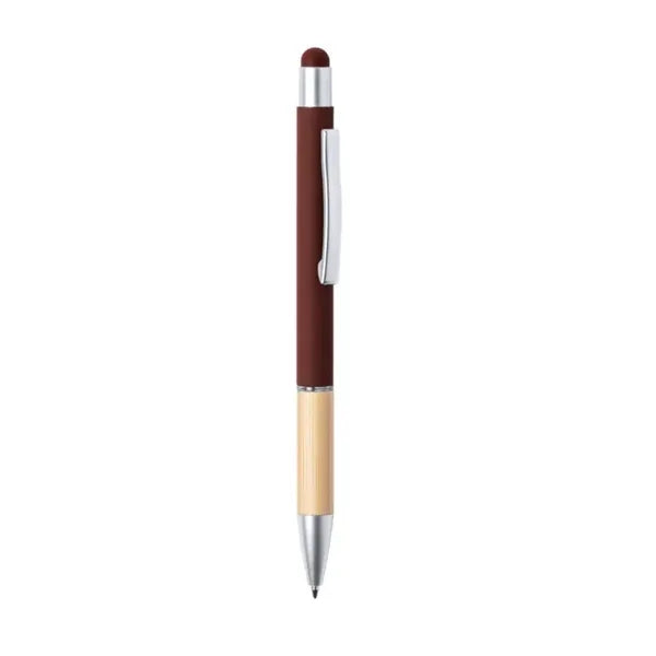Soft Touch Bamboo Pen with Stylus