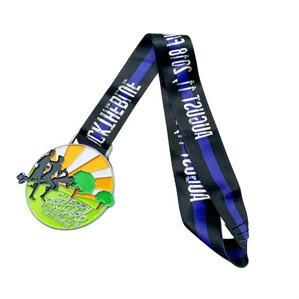 Die-Cast Metal Award Medal W/ Lanyard