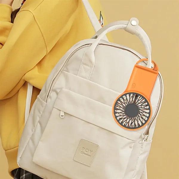 2 In 1 Rechargeable Handheld Desktop Fan With Carabiner