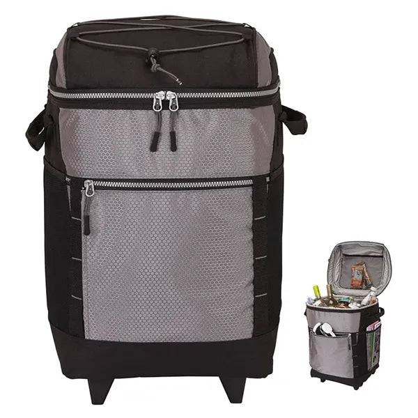 30 Can Oxford Cloth Rolling Cooler Bag W/ Bottle Opener