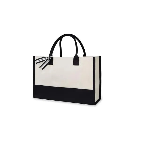 Initial Canvas Beach Bag