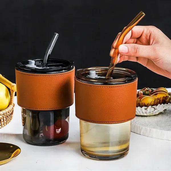 13 oz Tumbler Water Glass with Lid & Straw