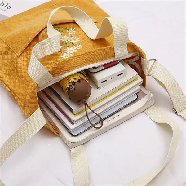 Canvas Crossbody Tote Handbag