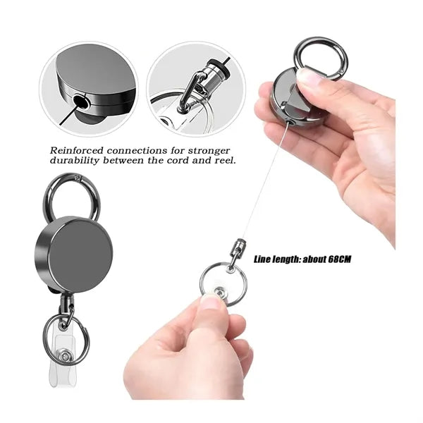 Heavy Duty Retractable Badge Reels with ID Holder