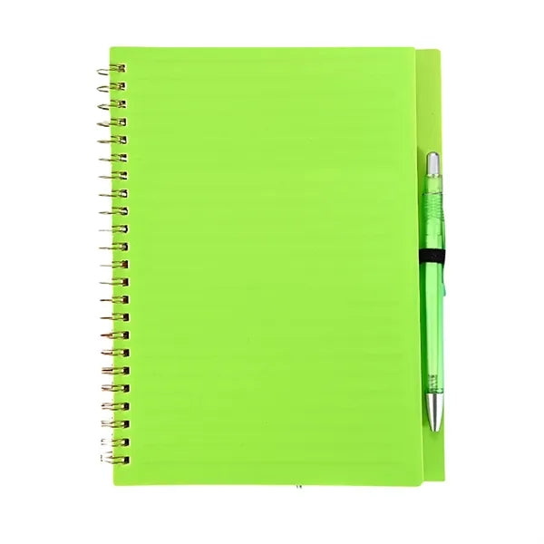 A5 Student Spiral Notebook with Pen, PP Soft Cover, Loose-Le