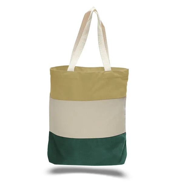 Canvas Tri-Color Tote Bag