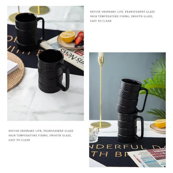 Tire-Shaped Ceramic Mug