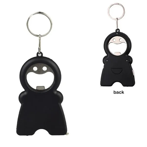 Keychain With Bottle Opener, Flashlight,Tape Measure