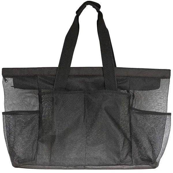 Mesh Beach Tote Bag With Zipper And Pockets