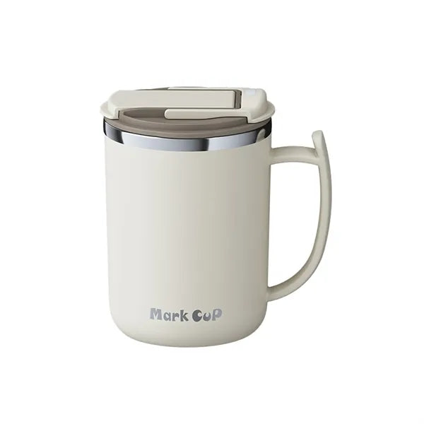 Insulated Coffee Mug w/ Foldable Spoon and Lid