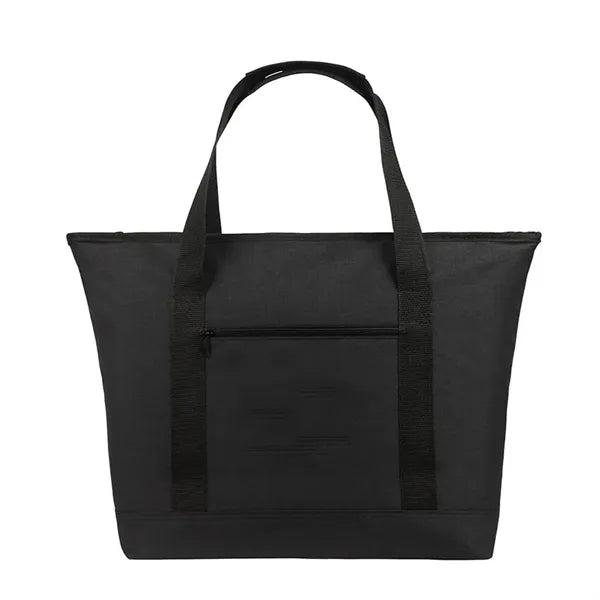 Oxford Cloth Tote Cooler Bag W/ Zipper Front Pocket