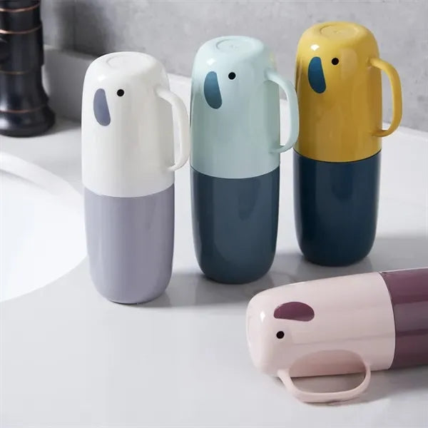 Portable Toothpaste Holder Case Travel Toothbrush Cup