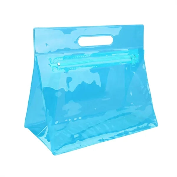 Pvc Zippered Toiletry Makeup Bag Handle