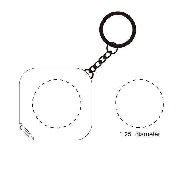 Square 5-Foot Tape Measure with Key Chain