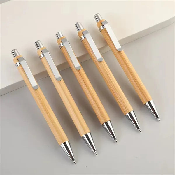 Eco-friendly Bamboo Pen Retractable Ballpoint