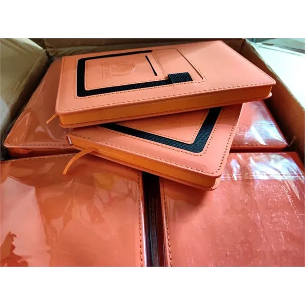 Executive PU Leather Journal Phone Holder A5 Lined Notebook
