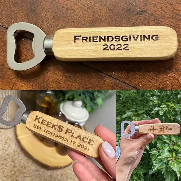 Wooden Handle Stainless Steel Bottle Opener