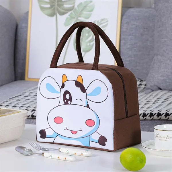 Cartoon Insulated Lunch Bag with Handles for for Work Picnic