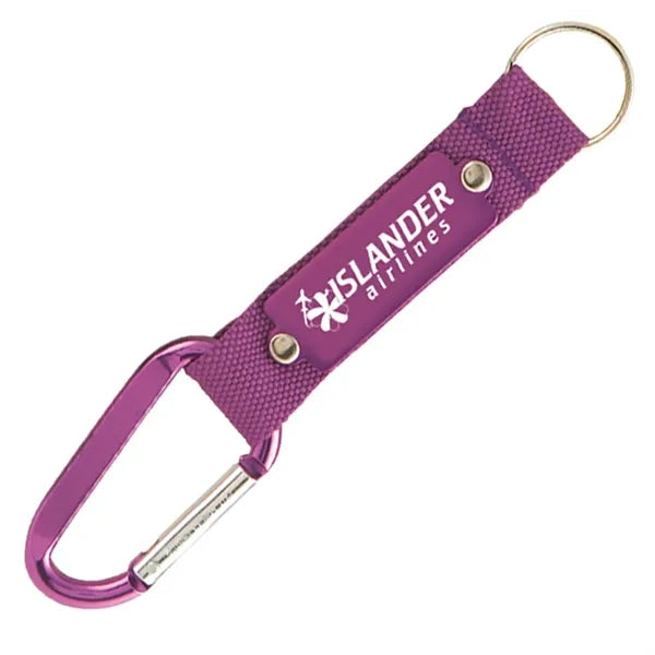 Carabiner with Strap and Metal Plate