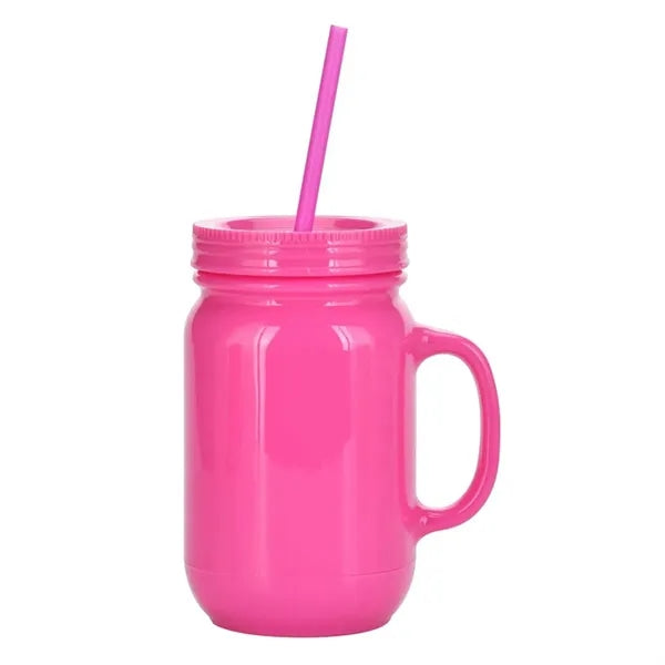 20Oz Solid Color Plastic With Handle Rooster Cup