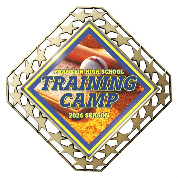 Express Star Border Square Insert Medal