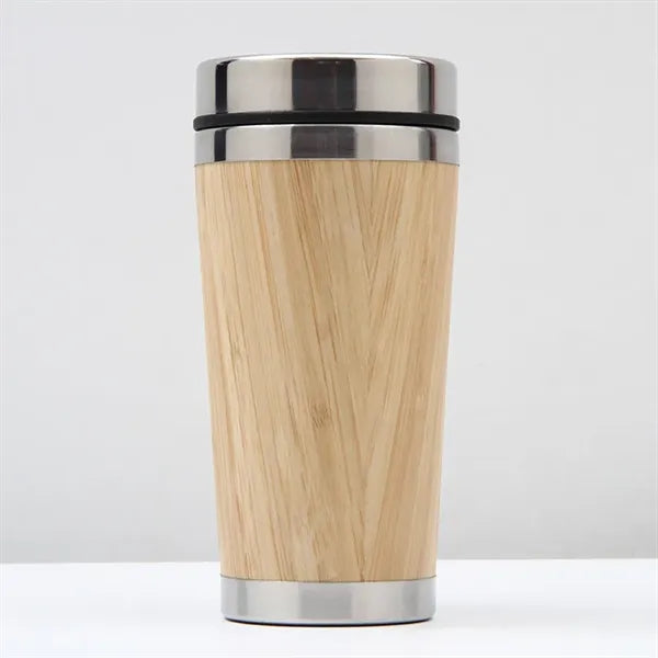 500ml Stainless Steel Bamboo Coffee Mug with Lid