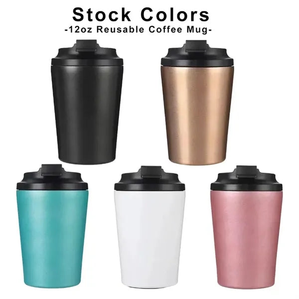 12 oz Stainless Steel Insulated Travel Coffee Mug