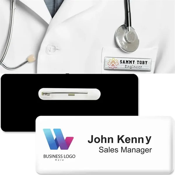 Full Color Acrylic Name Badge with Pin or Magnet