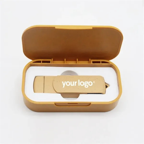 Wheat straw USB flash drive set
