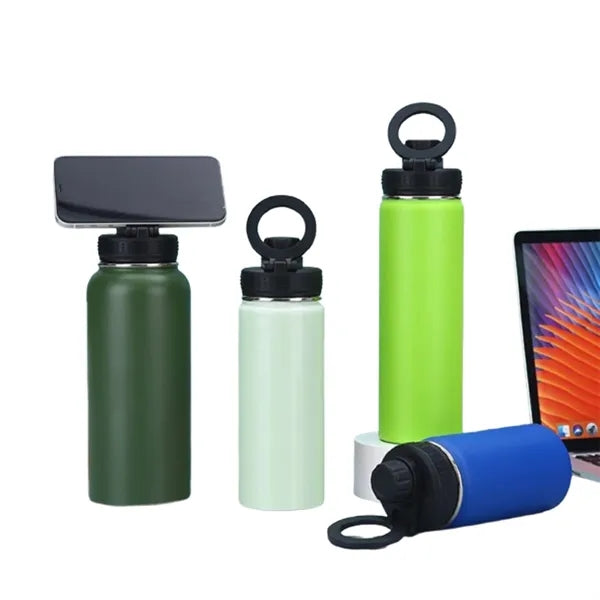 32oz Vacuum Magsafe Water Bottle w/ Magnetic Phone Holder