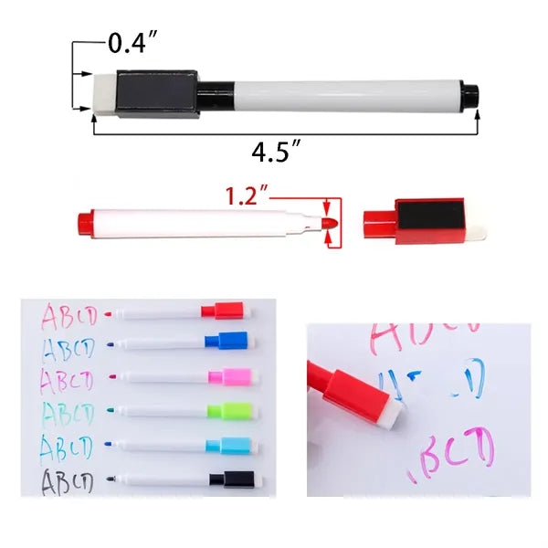 Dry Erase Markers with Magnetic Cap and Eraser
