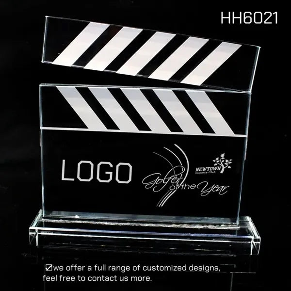 Film Crystal Academy Award Trophy Movie Clapper