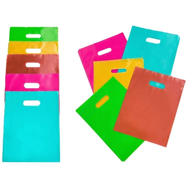Die Cut Recyclable Reinforced Handle Plastic Bag