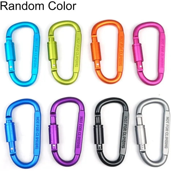 D-Shape Carabiner Keychain With Screw Lock
