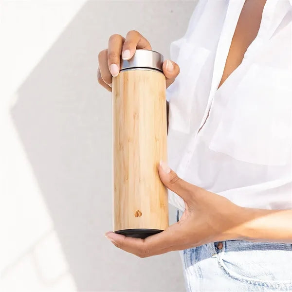 Bamboo Tea Infuser Bottle with Stainless Steel Strainer