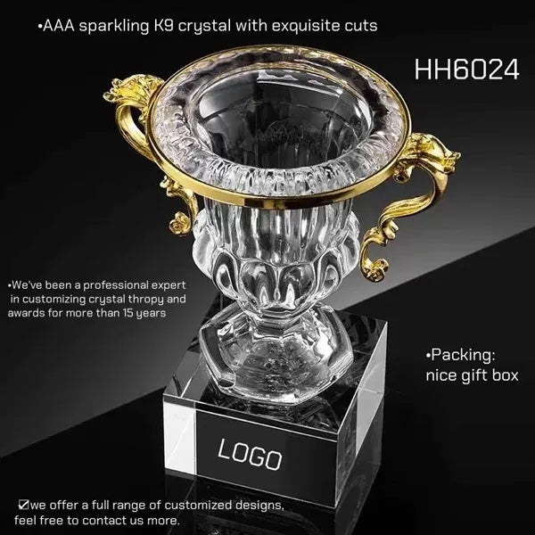 Luxury Crystal Trophy Cup for Winning Prizes