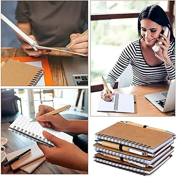 A6 Pocket Spiral Notebook w/Ballpoint Pen