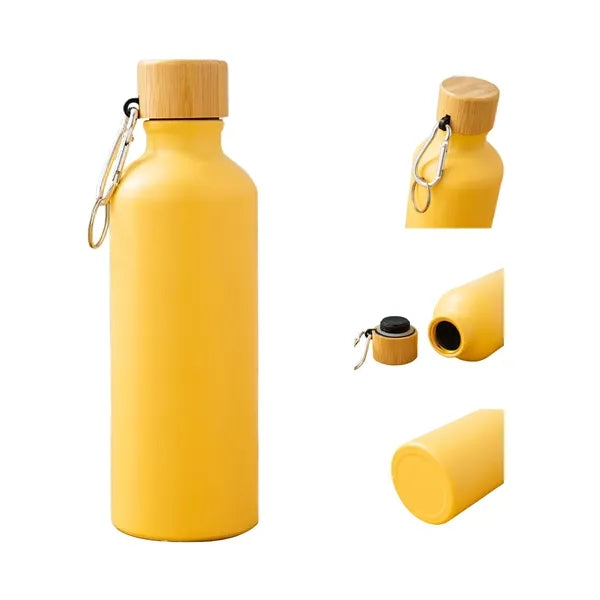 25 Oz Aluminum Bike Bottle Bamboo Lid
