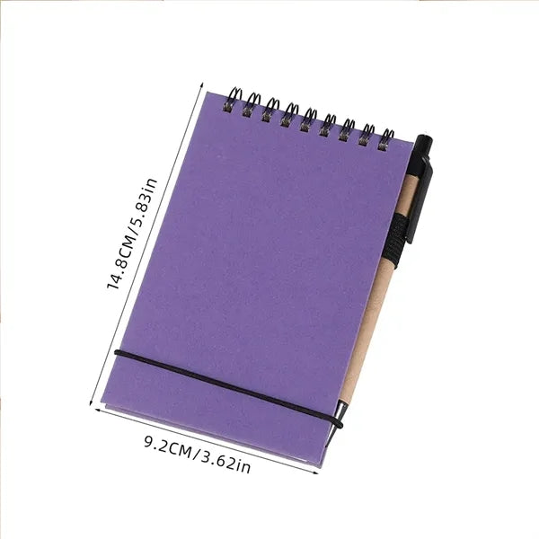 Kraft Paper Spiral Note Pad With Pen
