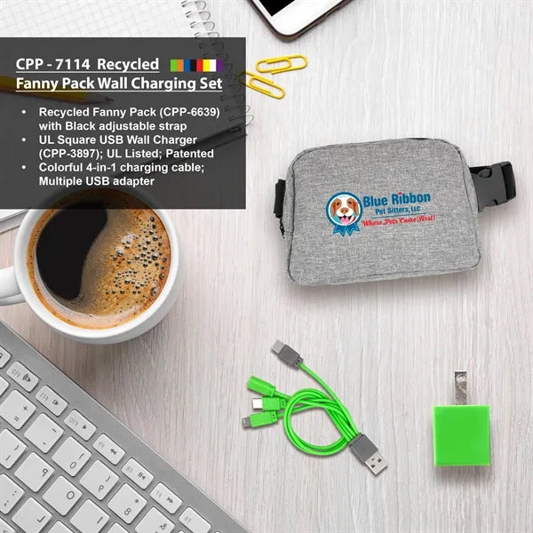Recycled Fanny Pack Wall Charging Set