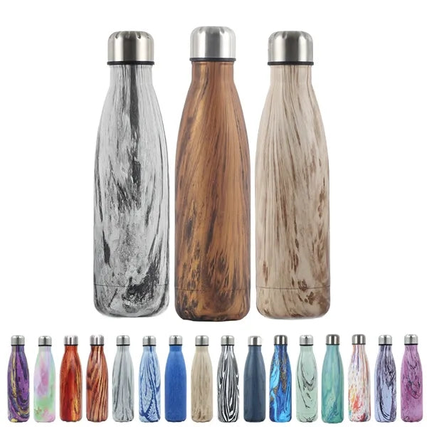 17oz Wood Tone Cola-Shaped Tumbler Bottle